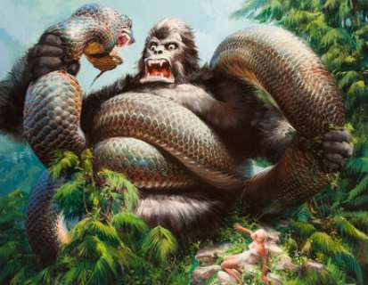 John Berkey King Kong Poster Painting Original Art (1990). This painting is the second version of Berkey‘s -