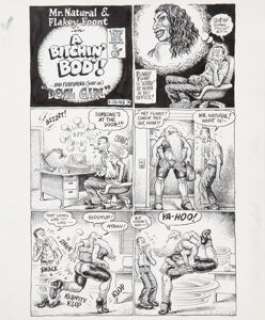 Robert Crumb Hup #4 "Mr. Natural & Flakey Foont in A Bitchin’ Bod!" Page 1 Original Art (Last - | Heritage