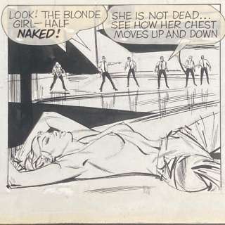 Colvin, Neville | Colvin, Neville - Original strip - Modesty Blaise #5217 - Half Naked from Garvin’s Travels - (1981) | Catawiki