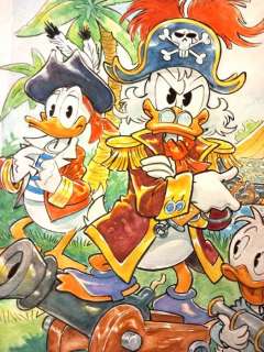 Alessandro Gottardo | Uncle Scrooge - "Capitan Scrooge re dei Sargassi" - Signed Original Watercolour Drawing by Alessandro Gottardo - (2022) | Catawiki