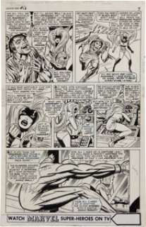 Jack Kirby and Joe Sinnott Fantastic Four #56, Medusa, Maximus, Klaw, and the Invisible Girl Page 6 Original Art -