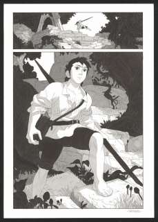 Bertrand Gatignol - Planche originale accompagnée de sa première étape au crayon - Petit - Les Ogres-Dieux