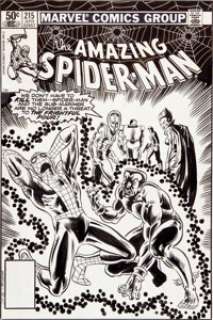 John Romita Jr. and Al Milgrom Amazing Spider-Man #215 Cover Original Art (Marvel, 1981). The Frightful Four -