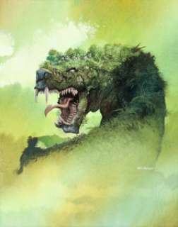 Kevin Walker Magic the Gathering "Krosan Beast" Packaging Art Original Art (undated). An organic beast -
