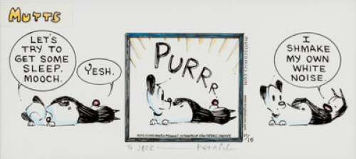 Patrick McDonnell Mutts Daily Comic Strip Original Art dated 11-15-08 (King Features, 2008). Earl and Mooch take -