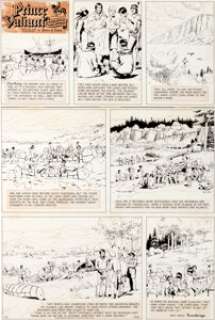 Hal Foster Prince Valiant Sunday Comic Strip Original Art dated 4-3-66 (King Features, 1966). Indians and - | Heritage