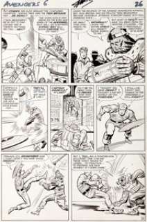 Jack Kirby and Chic Stone Avengers #6 Captain America vs. Baron Zemo Page 19 Original Art (Marvel, 1964). - | Heritage