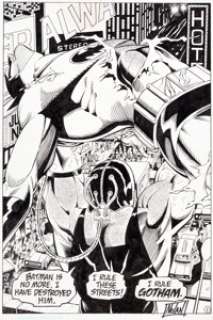 Graham Nolan and Scott Hanna Detective Comics #664 Splash Page 2 Bane and Batman Original Art (DC, 1993). - | Heritage