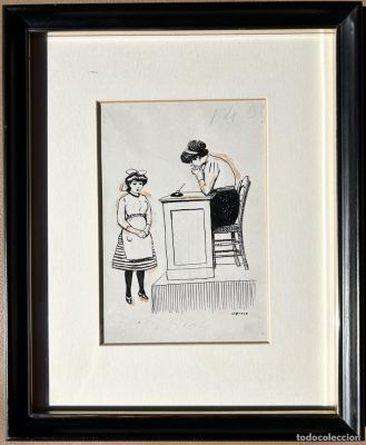 Dibujo RICARD OPISSO Chiste Publicado en Hojas Selectas 1911 Pag. 1168 Sección Espigas Sueltas | todocoleccion (Buy It Now)
