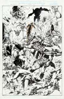 Leonardo Manco Avengers 1999 Cover Original Art (Marvel, 1999). Captain America, Thor, Iron Man, and -