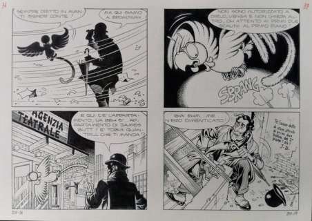 Magnus | Alan Ford n. 200 - Magnus - 2x tavole originali pagg. 36 e 37 - Page volante - Exemplaire unique - (1986) | Catawiki
