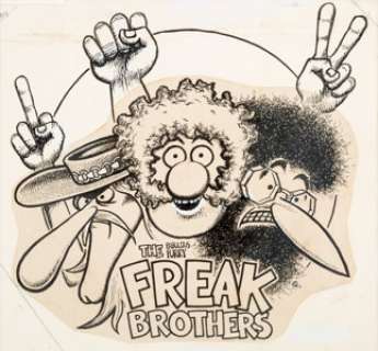Gilbert Shelton Fabulous Furry Freak Brothers T-Shirt Illustration Original Art (c. 1970s). Let your Freak -