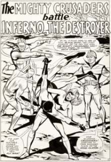 Mike Sekowsky and Paul Reinman The Mighty Crusaders #2 Splash Page Original Art (Archie, 1966). Sekowsky, -