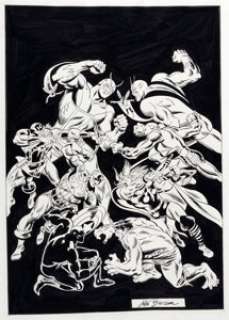John Buscema Avengers Annual #2 Cover Recreation Original Art (undated). The legendary John Buscema - | Heritage