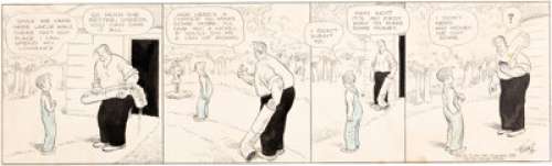 Frank King Gasoline Alley Daily Comic Strip Original Art dated 1928 (Chicago Tribune, 1928). Skeezix‘s -