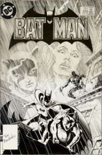 Tom Mandrake Batman #389 Cover and Preliminary Cover Original Art Lot of 2 (DC, 1985). Catwoman is flanked -
