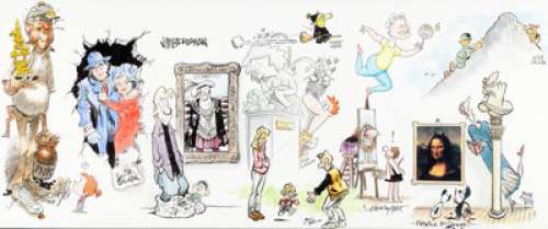 Will Eisner, Jack Davis, Johnny Hart, Patrick McDonnell, and 11  Others - Famous Cartoonists Jam Page Illustration Original  Art...