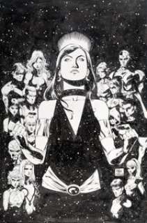 Tony Daniel and Marlo Alquiza Teen Titans and the Outsiders Secret Files and Origins #1 Cover Original Art -