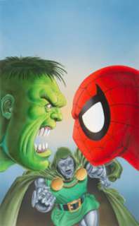 Mike Zeck and Phil Zimelman You Are Spider-Man: vs. The Incredible Hulk Cover Pencils and Painted Cover - | Heritage