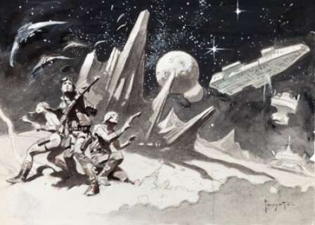 Frank Frazetta - Original Preliminary Painting "Battlestar Galactica" Original Art (1978).... | Heritage