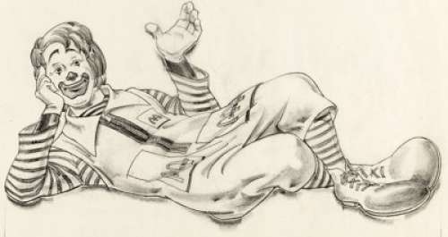 Ronald McDonald Reclining Dimensional Character Plaque Concept Drawings by Wes Cook Original Art Group of 3 (McDonald’s/Setmak... (Total: 3 Original Art) | Heritage