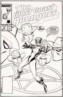  - Tom Morgan West Coast Avengers #41 Cover Original Art (Marvel, 1989)....