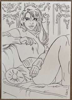 Jim | Jim - Dessin original - Une Nuit à Rome - Marie - (2017) | Catawiki