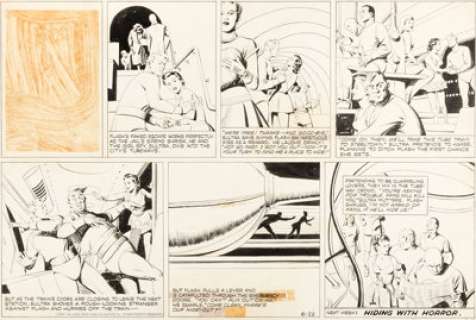 Austin Briggs Flash Gordon Sunday Comic Strip Original Art dated 6-22-47 (King Features, 1947)....