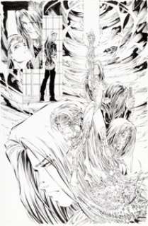 Michael Turner and Duy Truong (as D-Tron) Wolverine / Witchblade #1 Splash Page 11 Original Art (Image, 1997)....