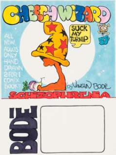 Vaughn Bodé Schizophrenia Cover Cheech Wizard Original Art (Last Gasp, 1973)....