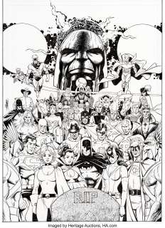 George Perez Crisis on Multiple Earths Volume 5 Trade Paperback Cover Original Art (DC, 2010). ... | Heritage