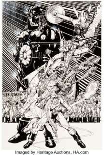 Arthur Adams - Micronauts Unpublished Pin-Up Original Art (Marvel, 1983).