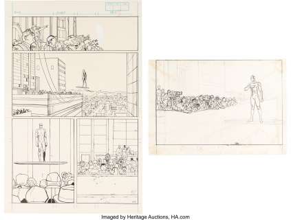 Jean Giraud (Moebius) | Silver Surfer, Parable #2 Planche 19 (Marvel/Epic Comics, 1988). Jean Giraud (Moebius) Silver Surfer, Parable #2 Story Page 19 Original Art (Marvel/Epic Comics, 1988). | Heritage