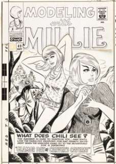 Goldberg, Stan - Stan Goldberg and Frank Giacoia Modeling with Millie #49 Cover Original Art (Marvel, 1966)....
