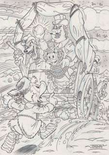Julian Jordan | Scrooge McDuck & Goldie - "Kidnapped!" - Signed Original Artwork by Julian Jordan - 30 x 21 cm A4 | Catawiki