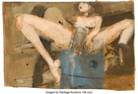 Wood, Ashley - Ashley Wood Nude Painting Original Art (undated)....