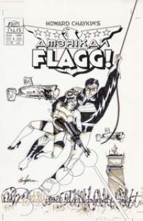 Chaykin, Howard - Howard Chaykin Howard Chaykin‘s American Flagg! #4 Cover Original Art (First Comics, 1988). ...