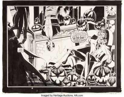 Sale, Tim - Tim Sale Batman Ghosts: A Legends of the Dark Knight Halloween Special Double Splash Pages 34 & 35 Original Art (D...