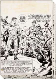 Simon, Joe - Joe Simon Green Hornet Comics #38 Complete 8-Page "Superman" Parody-Story Original Art (Harvey Comics, 1948).... (Total: 8 Original Art)