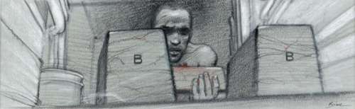 Bilal, Enki | Animal’z. Crayon gras sur papier teinté et Rehauts de pastel | Coutau Bégarie