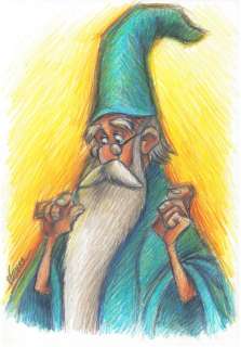 Joan Vizcarra | Merlin Portrait [The Sword in the Stone, 1963] - Original Drawing - Joan Vizcarra - Pencil Art - Original Artwork | Catawiki