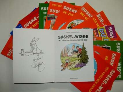 Willy Vandersteen / Paul Geerts + Studio | Suske en Wiske - Lot van 15 reclame-albums - Met 15 opdrachttekeningen door Paul Geerts - Broché - EO - (1982/2011) | Catawiki