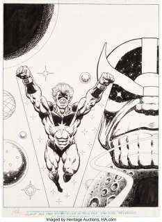 Starlin, Jim | Jim Starlin The Life of Captain Marvel Trade Paperback Cover Original Art (Marvel, 1990).... | Heritage