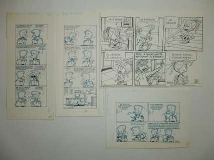 Didgé | Didgé - De Stripbabies - BB de B.D. - 4 originele gag-tekeningen - Page volante - (1987/1997) | Catawiki