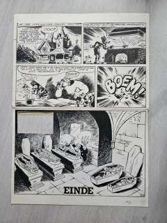 Arthur Berckmans | Berck (Arthur Berckmans) - Lombok - Originele eindpagina (p. 30) in 2 dubbele stroken - Lombok en de vampiers / Lombock et les vampires - 1969 | Catawiki
