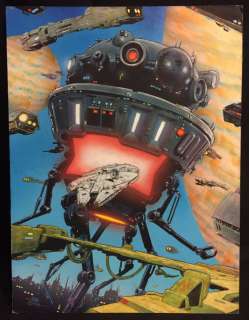 Matt Busch - How To Draw Star Wars Giant Imperial Probe Droid And Millenium Falcon Painting - Signed