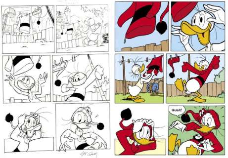 Sergio Cabella, Francesco Vacca | Disney I TL 3479-3 - Paperino e la bacchetta magica - unpublished version - original inked page - Sergio Cabella - (2021) | Catawiki