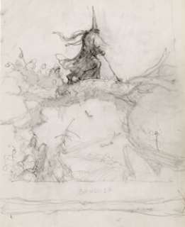 Frazetta, Frank - Frank Frazetta Lord of the Rings Portfolio Preliminary Sketch Original Art (Middle Earth, 1975)....
