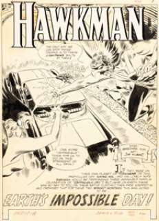 Kubert, Joe - Joe Kubert The Brave and the Bold #44 Splash Page 1 Hawkman and Hawkgirl Original Art (DC, 1962)....