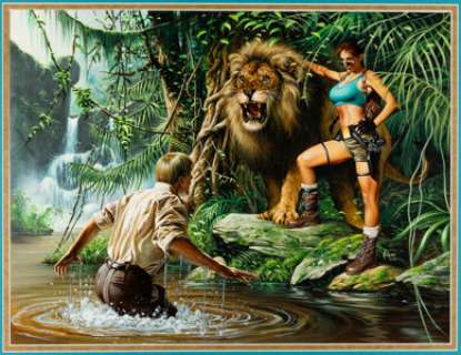 Jusko, Joe - Joe Jusko Tomb Raider: The Greatest Treasure of All Double Splash Pages 2-3 Original Art (Top Cow/Image, 2002)....